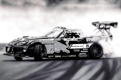 Mad Mike Drift Car III by J.Bello Studio framed canvas print