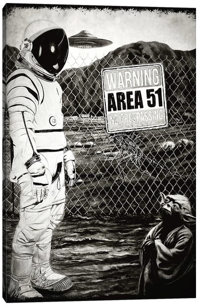 Area 51 In Black & White Canvas Art Print - Star Wars