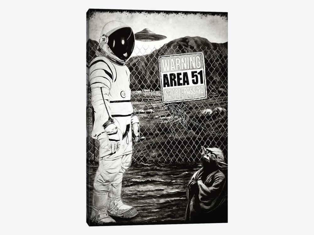 Area 51 In Black & White by J.Bello Studio 1-piece Art Print