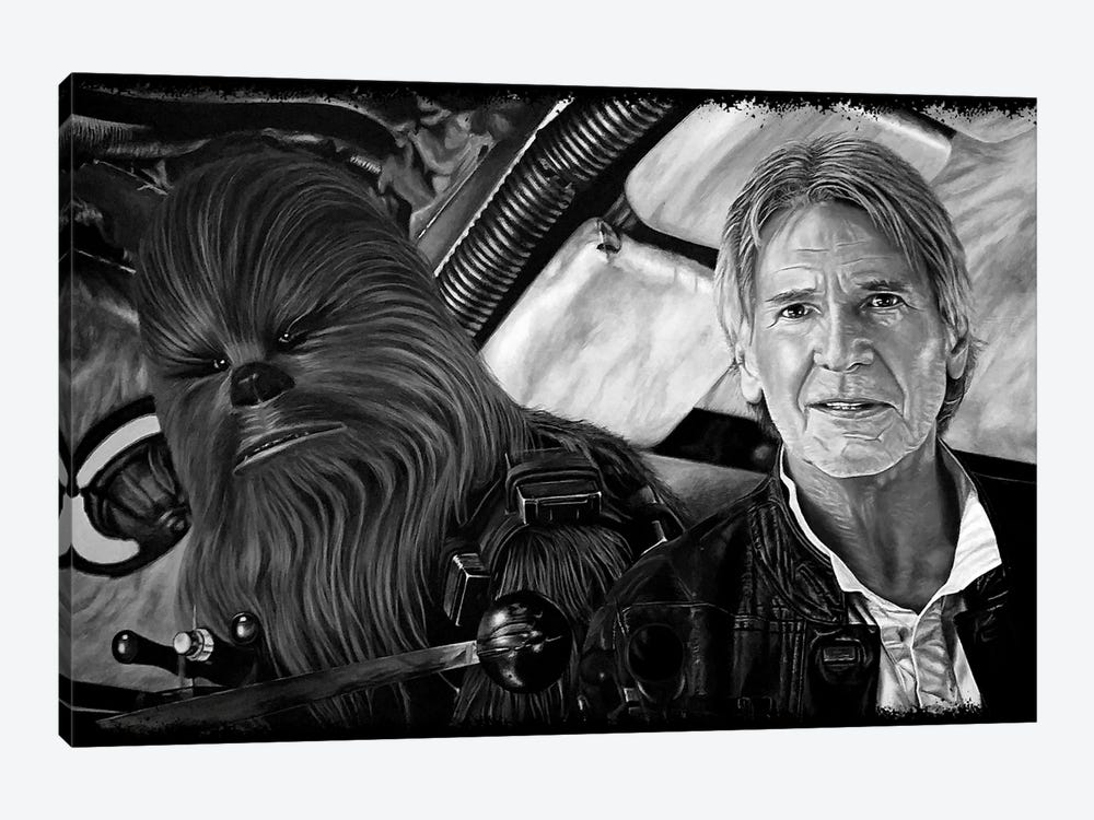 Han Solo And Chewbacca Returns Black & White by J.Bello Studio 1-piece Canvas Artwork