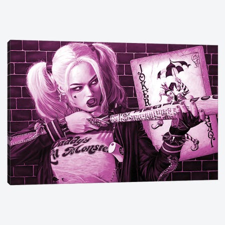 Harley Quinn Canvas Print #BLO202} by J.Bello Studio Canvas Art Print