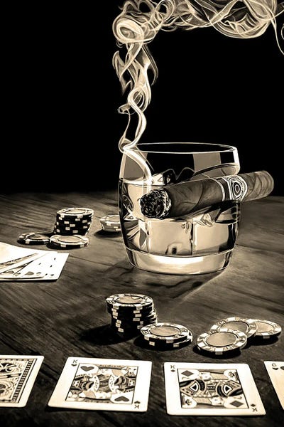 Cards & Board Games: After Hours XI BW II by J.Bello Studio