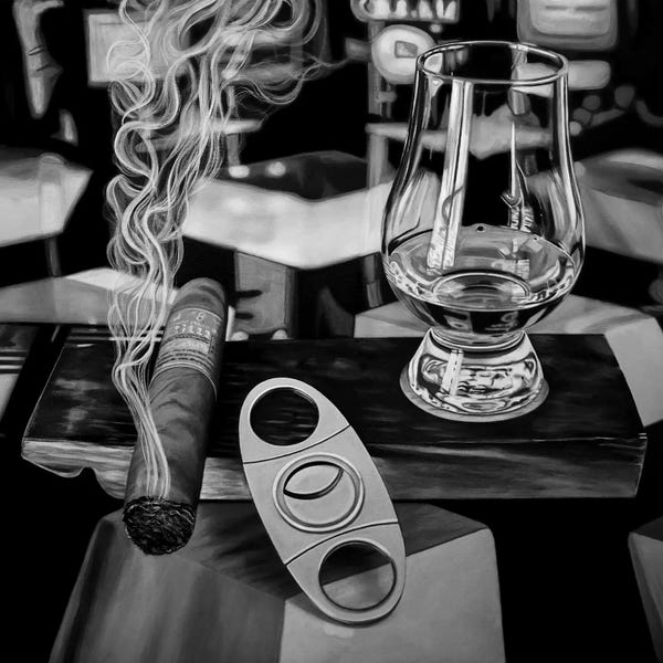 Smoking: After Hours XIII Black And White by J.Bello Studio