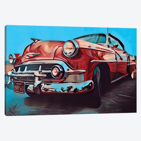 American Dream Car IV Canvas Print #BLO238} by J.Bello Studio Canvas Wall Art