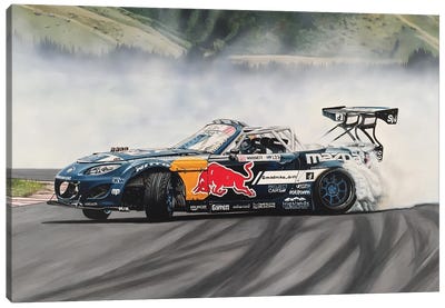 Mad Mike Drift Car Canvas Art Print - J.Bello Studio