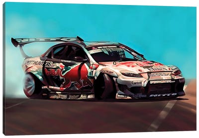 Drift Car III Canvas Art Print - Auto Racing Art