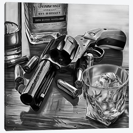 Wild West IV - Black & White Canvas Print #BLO283} by J.Bello Studio Art Print