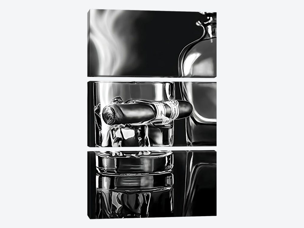 Another Day - Black & White by J.Bello Studio 3-piece Canvas Print