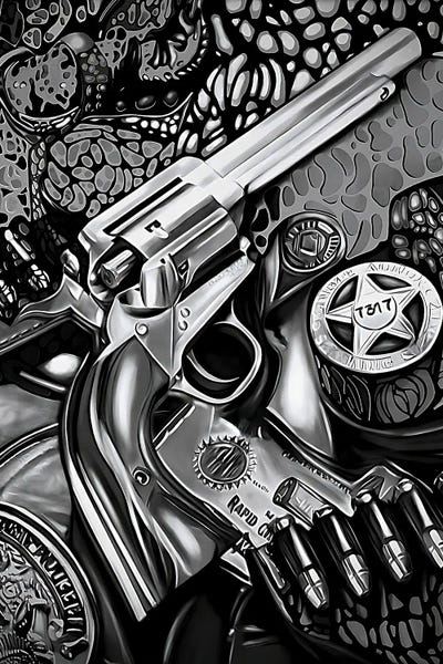 Weapons & Artillery: Wild West Sheriff - Black & White by J.Bello Studio