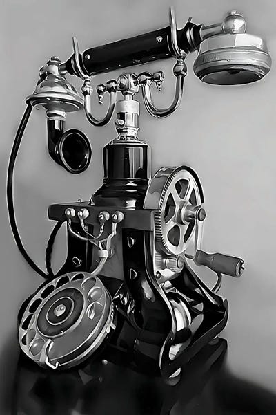 Antiques & Collectibles: A Call From The Past - Black & White by J.Bello Studio