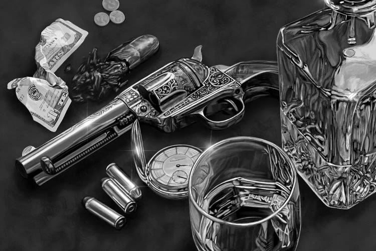The Ultimate Duel - Black & White by J.Bello Studio wall art