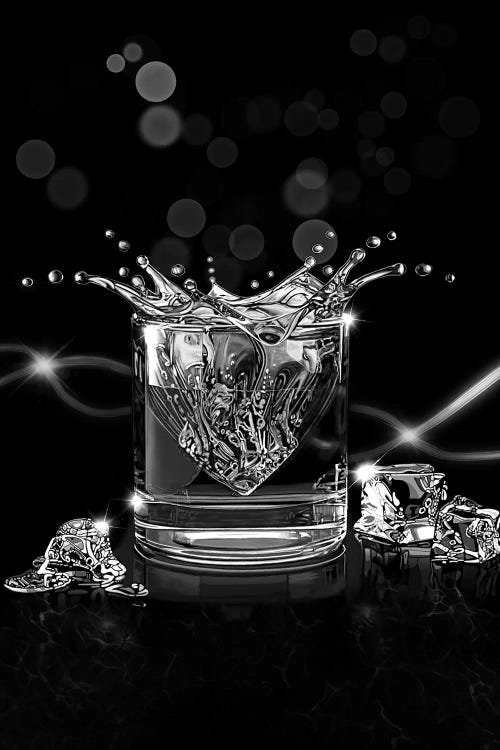 It's Five O'Clock Somewhere - Black & White by J.Bello Studio wall art
