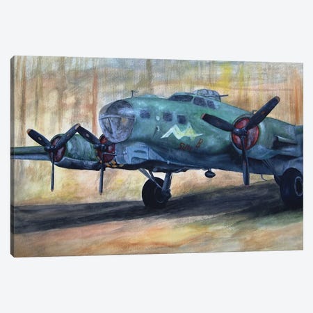 Vintage Plane I Canvas Print #BLO38} by J.Bello Studio Art Print