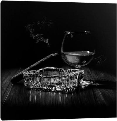 After Hours IV Black And White Canvas Art Print - Gray Art