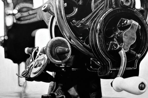 Sewing & Knitting: The Machine X Black And White by J.Bello Studio