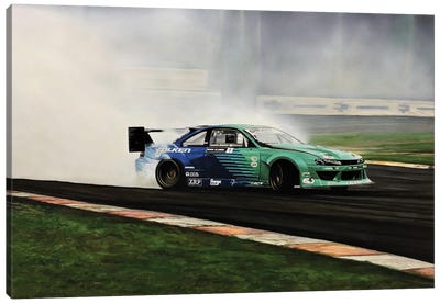 James Deane Drift Car Canvas Art Print - Auto Racing Art