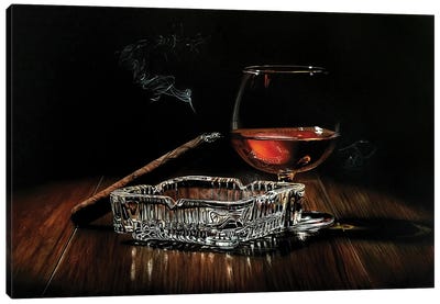 After Hours IV Canvas Art Print - Smoking Art