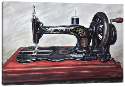 The Machine III Canvas Art Print - Knitting & Sewing Art