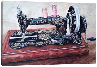 The Machine V Canvas Art Print - Knitting & Sewing Art