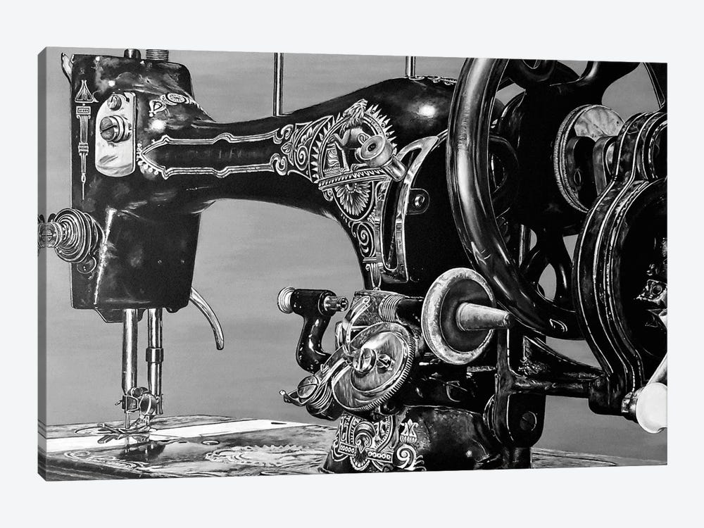 The Machine VII Black And White by J.Bello Studio 1-piece Canvas Print