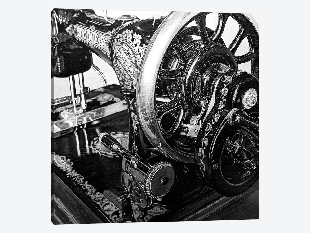 The Machine XIV Black And White by J.Bello Studio 1-piece Canvas Art Print