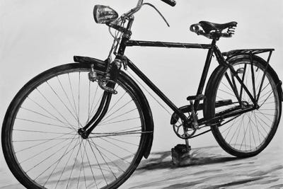 Miss The Past Black And White by J.Bello Studio framed canvas print