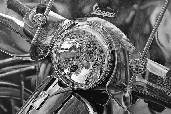 Motorcycles: Vespa Black And White by J.Bello Studio