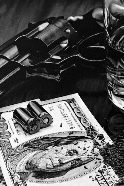 Money: Wild West I Black And White by J.Bello Studio