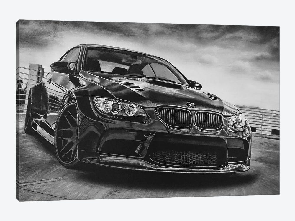 Sport Car Black And White by J.Bello Studio 1-piece Canvas Wall Art