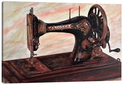 The Machine II Canvas Art Print - Knitting & Sewing Art