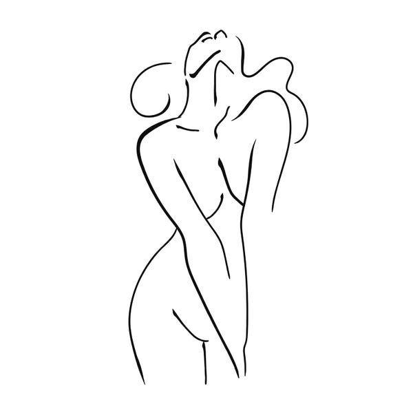 Black & White Minimalist Décor: Femme №39 Square by Blek Prints