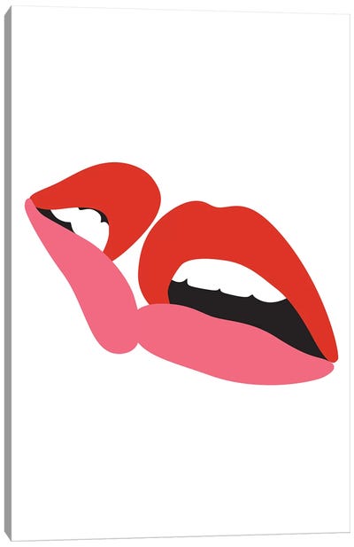 Kiss №1 Rectangle Canvas Art Print - Lips Art