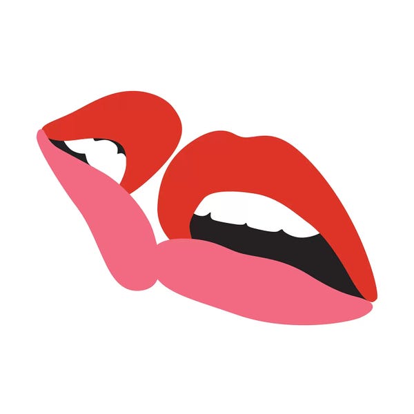 Lips: Kiss №1 Square by Blek Prints