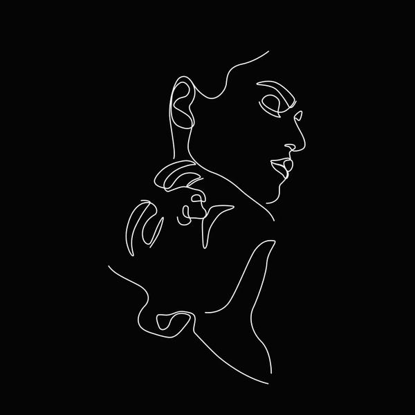 Romantic Bedroom (Couples): Love №3 Square by Blek Prints