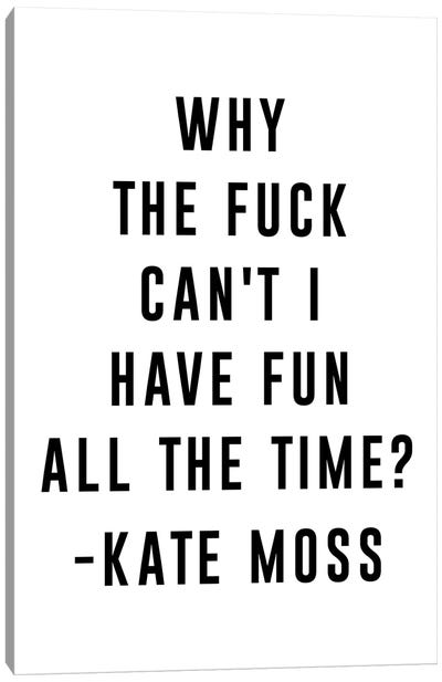 Typo №6 Rectangle Canvas Art Print - Kate Moss