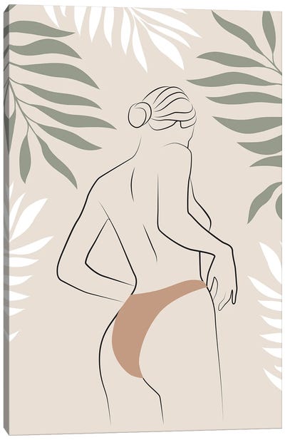 Lady Summer Canvas Art Print - Women's Swimsuit & Bikini Art