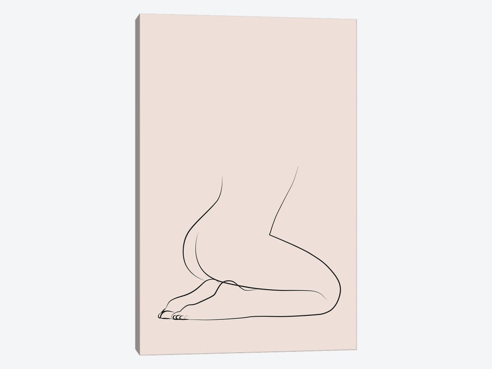 Lady Back | Dust Pink by Blek Prints 1-piece Canvas Art