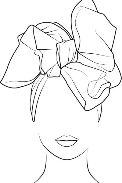 Black & White Minimalist Décor: African Woman with Headwrap by Blek Prints