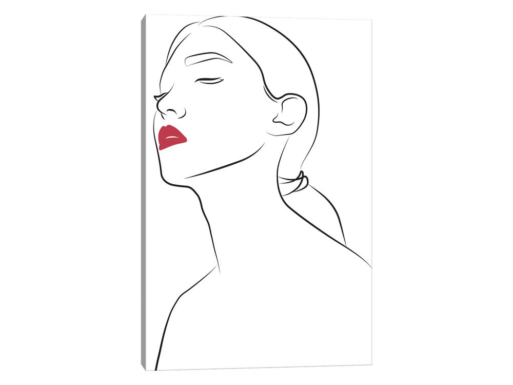 Lady with Red Lips by Blek Prints Fine Art Paper Poster ( People > portraits > Female portraits art) - 24x16x.25