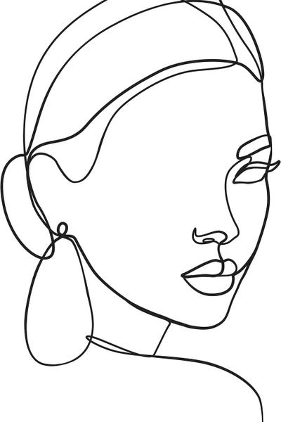 Jewelry: Lady with Earring by Blek Prints