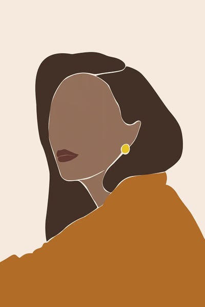 Abstract Woman Portrait by Blek Prints canvas print