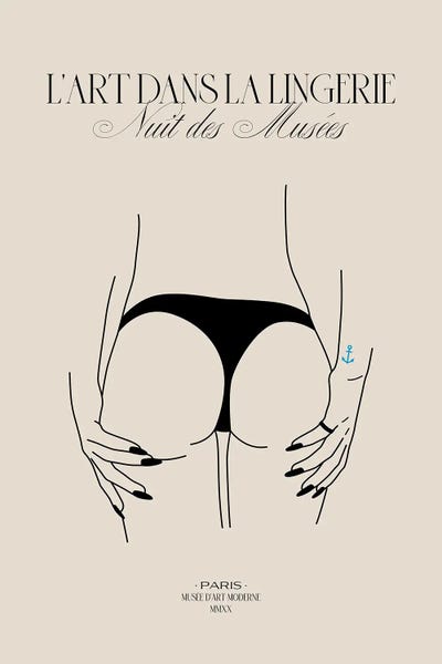Lingerie: Lingerie Art Anchor by Blek Prints