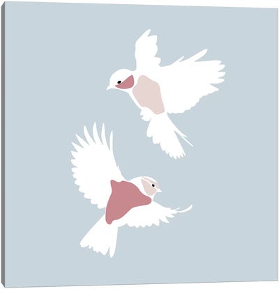 Birds Square Canvas Art Print - Modern Minimalist