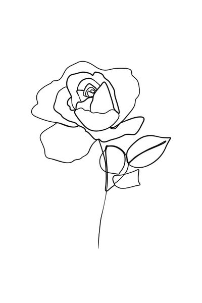 Black & White Florals: Botanical №4 Rectangle by Blek Prints