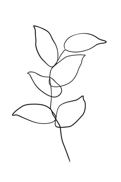 Black & White Minimalist Décor: Botanical №6 Rectangle by Blek Prints