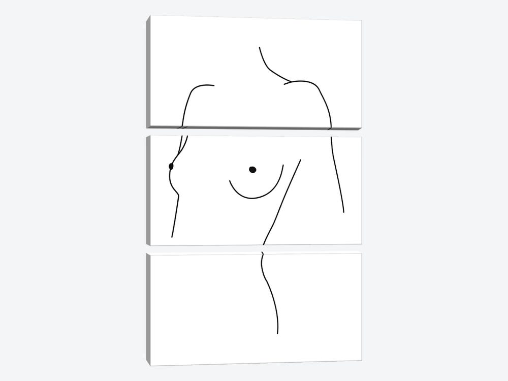 Femme №6 Rectangle by Blek Prints 3-piece Canvas Print