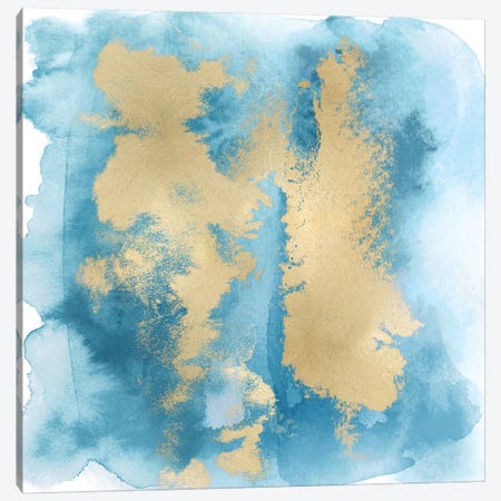 Aqua Mist with Gold II Canvas Print #BLR2} by Bella Riley Canvas Print