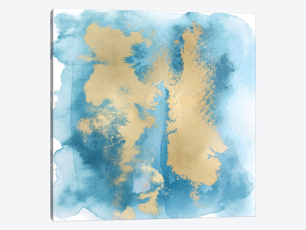 Aqua Mist with Gold II by Bella Riley 1-piece Canvas Print
