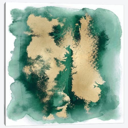 Emerald Mist with Gold II Canvas Print #BLR4} by Bella Riley Canvas Wall Art