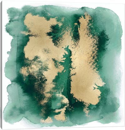 Emerald Mist with Gold II Canvas Art Print